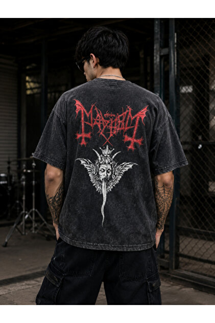 ZOKAWEAR Unisex Oversize Kalıp Mayhem, 02 Rock Metal Tasarım