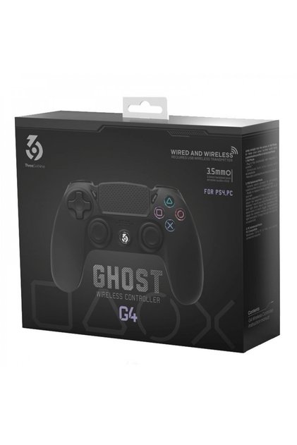 PlayStation 4 Ghost G4 controller, BLACK color, for PlayStation 4 consoles, by THREE SIX NINE