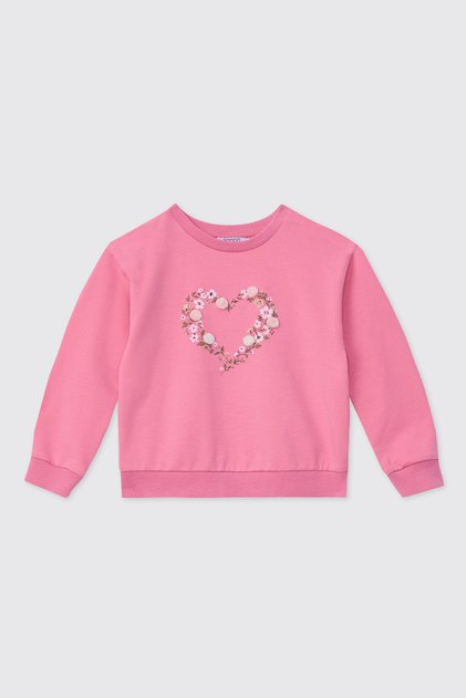 Baby Girl Crew Neck Fuchsia Sweatshirt