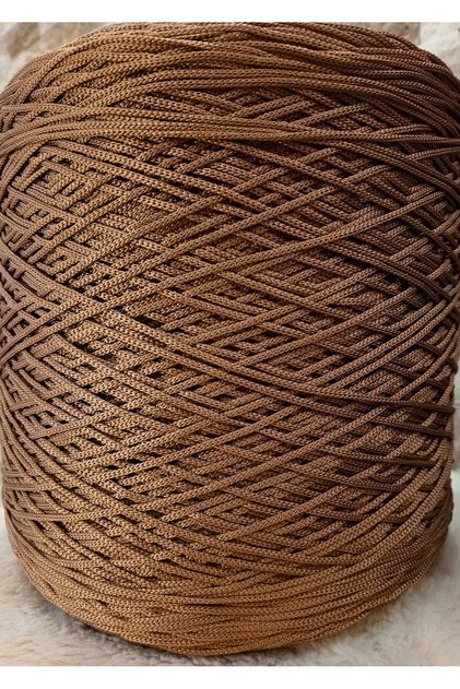Macrame Polyester 100-120Gr (3mm) Color Tone-Caramel Bronze-(70-80Mt)