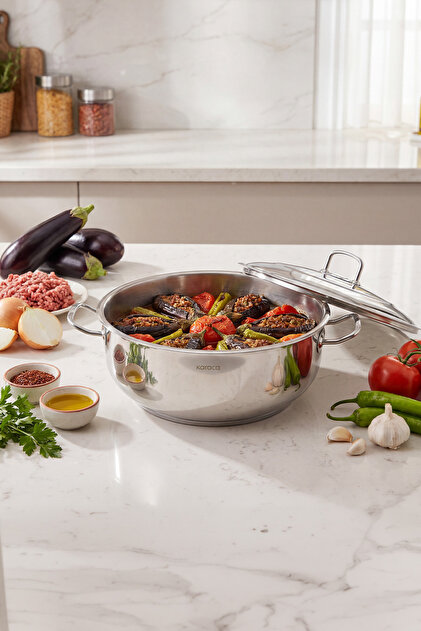 Nazen 18/10 Stainless Steel Roasting and Pilaf Pot 34 cm