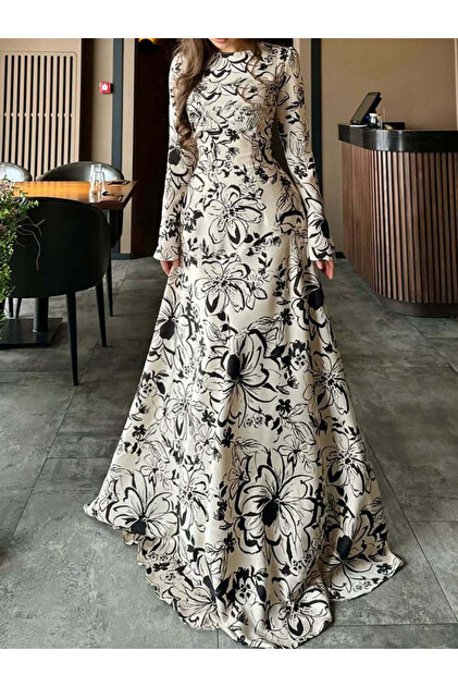 All Over Print A-Line Maxi Dress