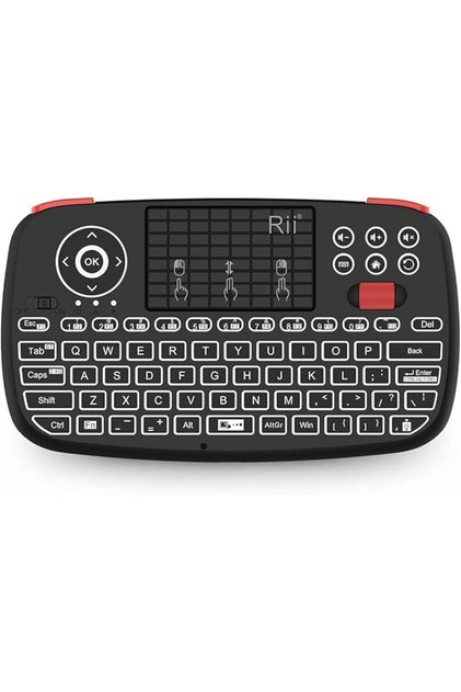 (ترقية) لوحة مفاتيح i4 Mini بلوتوث مع لوحة لمس، لوحة مفاتيح لاسلكية محمولة بإضاءة خلفية 2.4