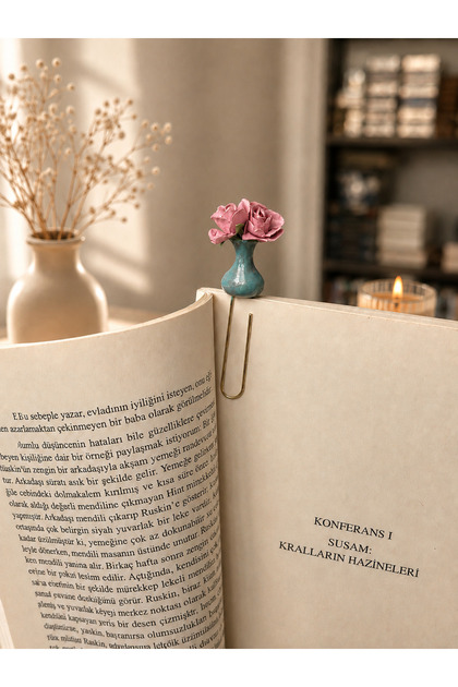 Pembe Gül Kitap Ayracı