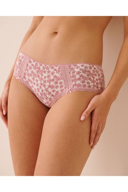 Cotton and Lace Detail Hiphugger Panty