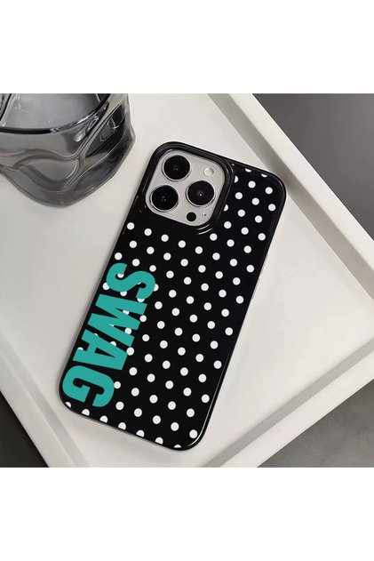 iPhone17 only Case B Korean ins Polka Dot Swag Title Shockproof Phone Case For iPhone 17 16 15 14 13