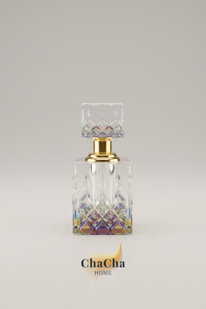 Karat Kristal | Kristal Cam Dekoratif Parfüm Şişesi - Makyaj Masası Aksesuarı - Dekoratif Obje - 11x5 cm