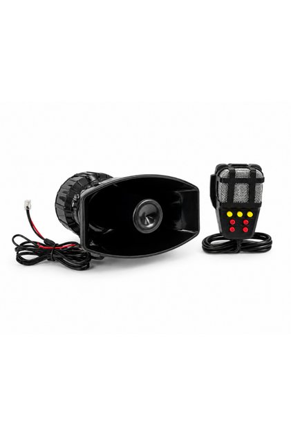 12V Mikrofonlu Siren Güçlü Sesli Araç Sireni ve Anons Sistemi 100W