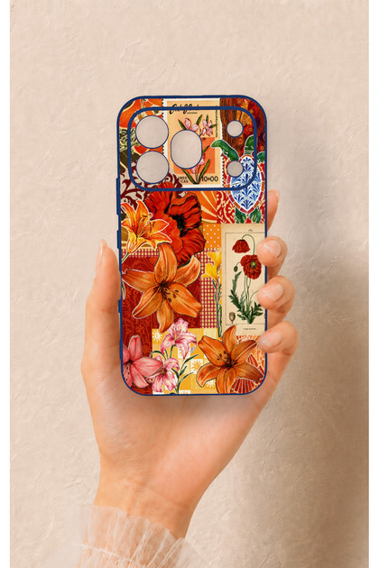 Honor 600 Pro Compatible Orange Lily Pattern Silicone Case