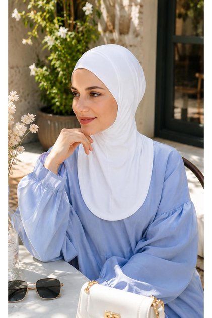 Women's Viscose Fabric Neck Collar Bonnet, Ready-Made Practical Hijab Bonnet, Sweat-Proof Flexible Bonnet