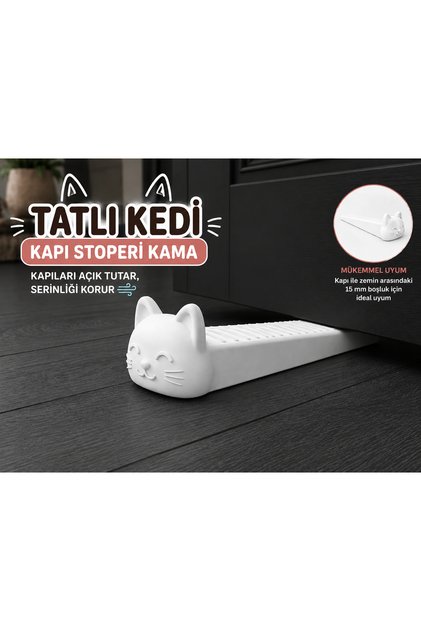 Tatlı Kedi Kapı Stoperi 4'lü Set – Kapı Altı Durdurucu Kapı Tutucu Kaymaz Kapı Sabitleyici