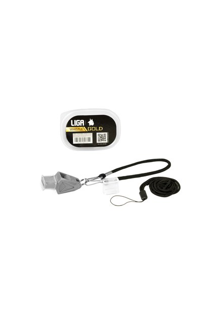Σφυρίχτρα πλαστική gold με κορδόνι και θήκη (Plastic whistle gold with lanyard and case) LIGASPORT