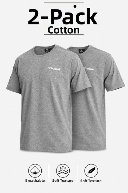 Jullian 912390-2833 Dark Gray Men's Double Basic T-Shirt Pack