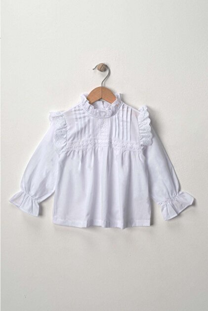 Girl's Special (Exclusive) Shirt Scalloped Detail Ruffled 4-12 Years
