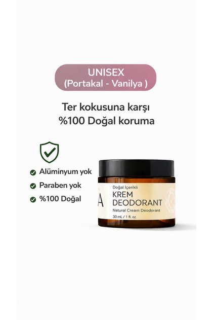 Alüminyumsuz Doğal Krem Deodorant 30 ml