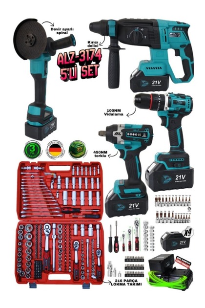 Grogh Kömürsüz Motorlu Şarjlı Matkap Çift Akülü 20V 4Ah GRX2011-4