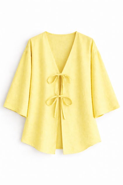 Kimono Shirt with Double Lacing – Trendy Islamic Fashion, New Season Design Tunic