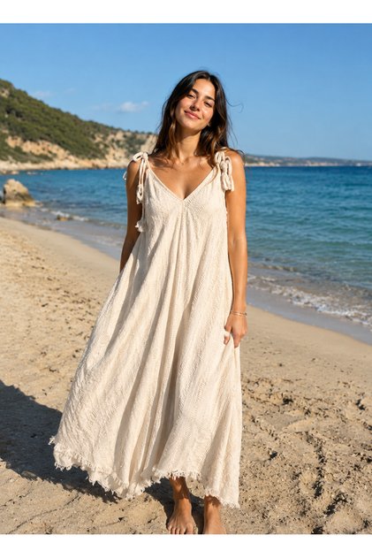Beach Dress with Cotton Straps