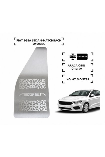 Fiat Egea Krom Ayak Dayama Pedalı Motif Desen Paslanmaz Çelik Sol Ayak Dinlendirme Aparatı
