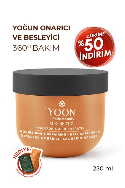 Hair Care Mask, 360° Nourishing Hair Mask with Intensive Repair Keratin and Hyaluronic Acid 250ml