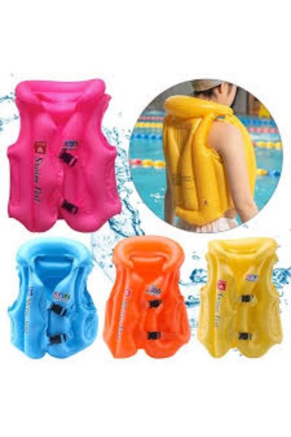 Vestă de salvare gonflabilă pentru copii, culori diverse, 2-7 ani, material PVC, design ergonomic