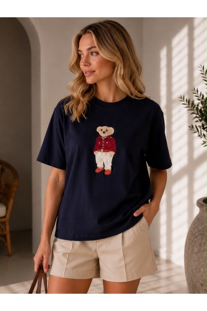 Kadın Ayıcık Baskılı T-Shirt