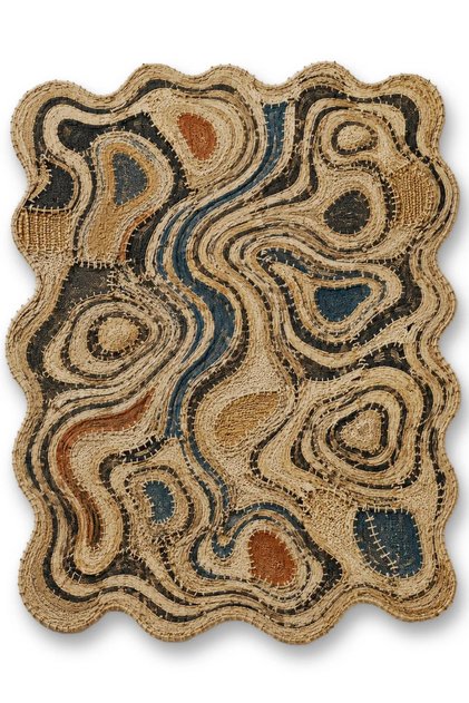 Sdt Fish Theme Patterned Modern Woven Base Decorative Carpet Mosso3502