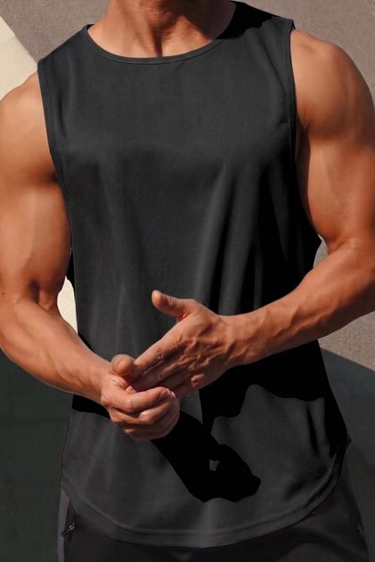 Erkek Sporcu Atleti Sıfır Kol Tişört Fitness Gym Antrenman Tişörtü Ter Tutmayan Atlet