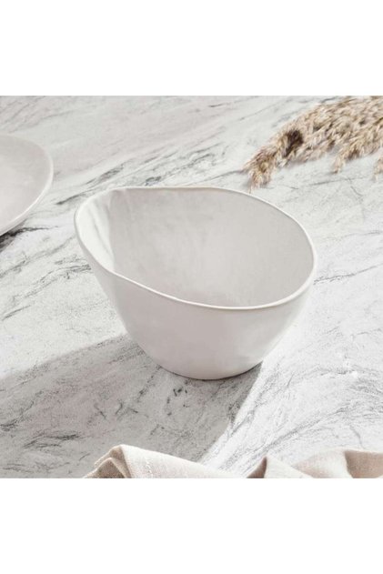 Pebbly Stoneware Cereal Bowl 15x11.3x8.2cm -off White
