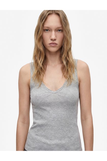 Cotton Slim Fit Camisole V-Neck Sleeveless Blouse