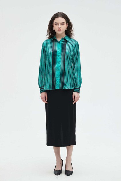 Striped Long Sleeve Women's Blouse