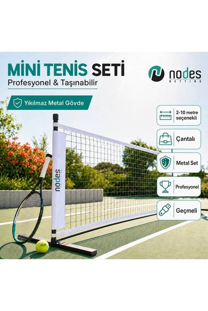 Ayak Tenisi Filesi Ağı - Portatif Komple Set - 100*4 Metre - Profesyonel
