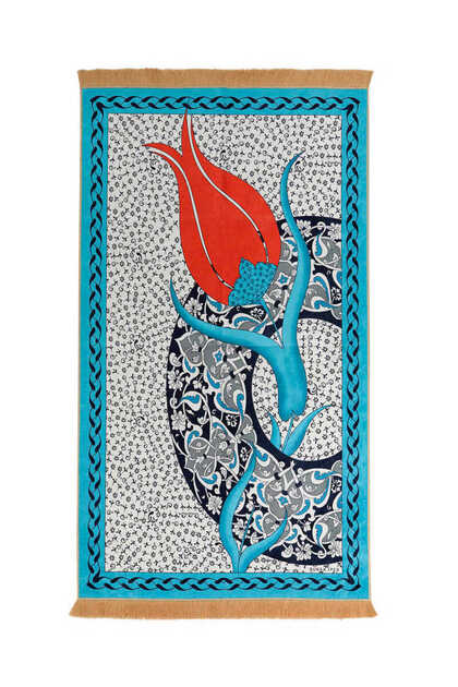 Turquoise Velvet Rug Prayer Rug