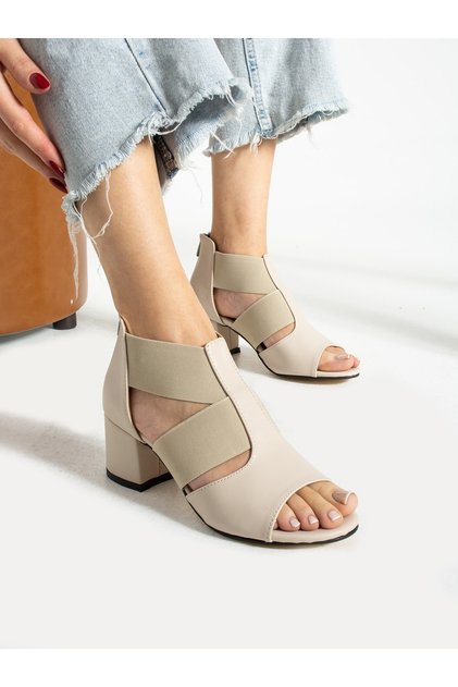 FANCY Cream Heeled Women's Shoes