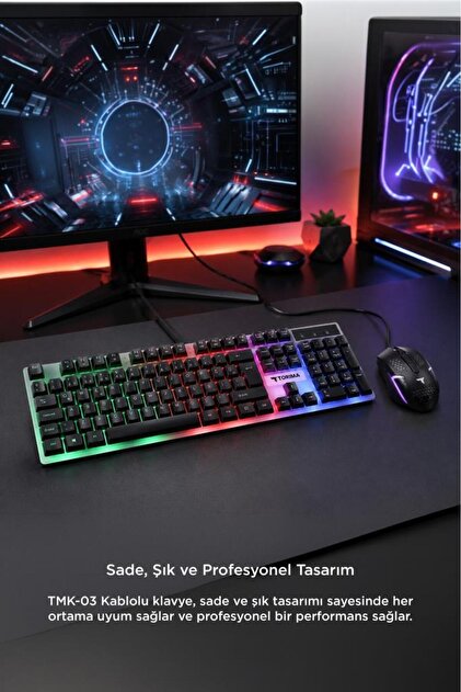 Torima Oyuncu Rgb Işıklı Kablolu Q Klavye Ve Mouse Seti TMK03
