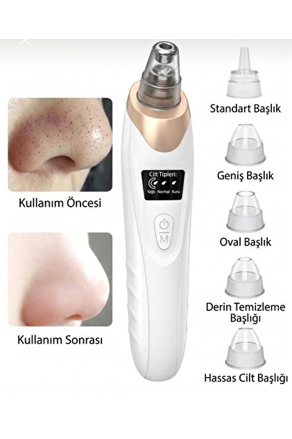 dermasuction Şarjlı Derma Suction 40 Kpa Vakumlu Siyah Nokta Ve