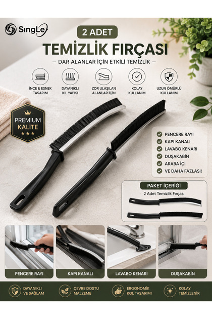 ( 2 Pieces ) Multi-Purpose Multi-Fine Cleaning Brush Between Joints Bathroom Kitchen Sink Detail Cleaning