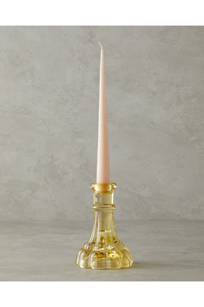 Cyrstal Cam Şamdan Amber