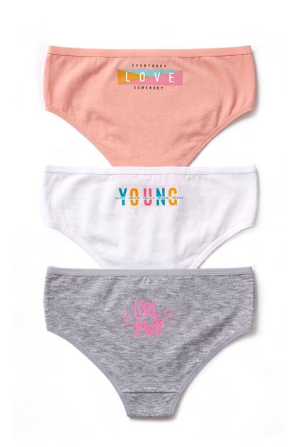 Girl's Underwear 3-Piece Printed (96% Cotton - 4% Elastane)