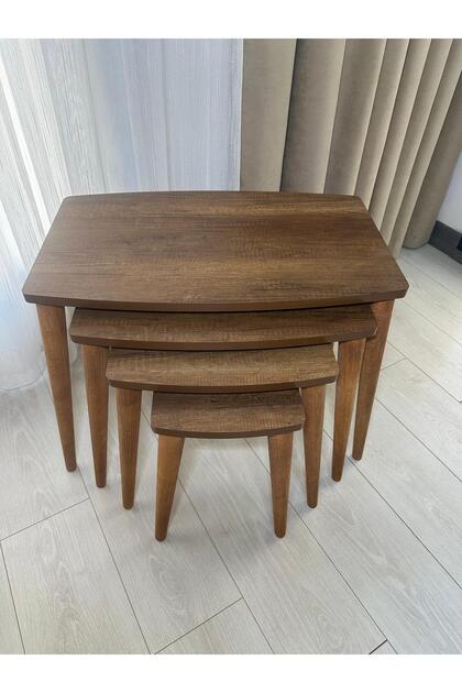 4' Lü Ahsap Mdf Zigon Sehpa