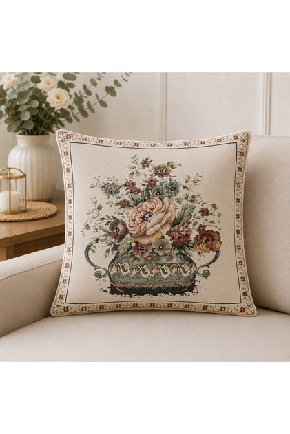 Vintage Bouquet Tapestry Throw Pillow Cover 45X45 cm