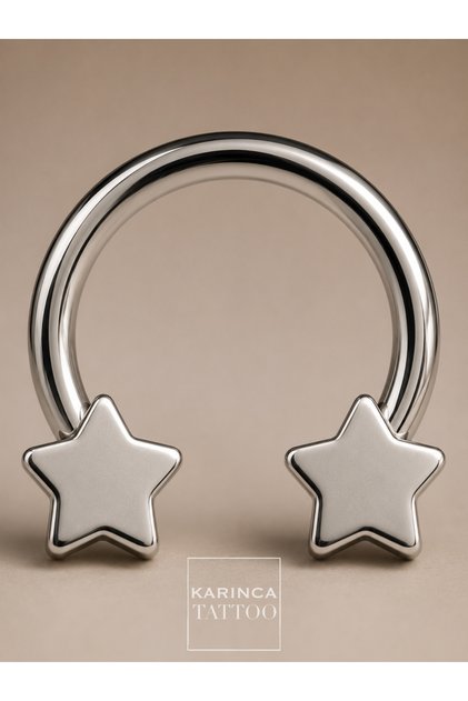 Halka Yıldız Piercing Cerrahi Çelik Piercing Tragus Helix Septum Nipple Dudak Orbital Kıkırdak Küpe