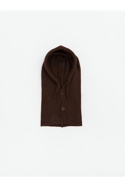 Brown Women's Knitwear Balaclava Scarf