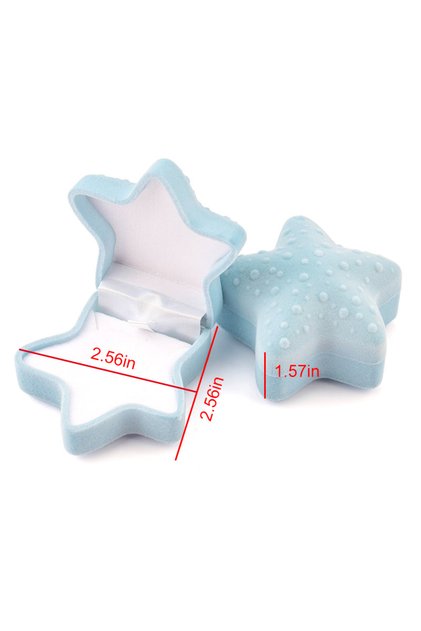 starfish-blue 1 Piece Lovely Velvet Jewelry Box Container Wedding Ring Box for Earrings Necklace Bra