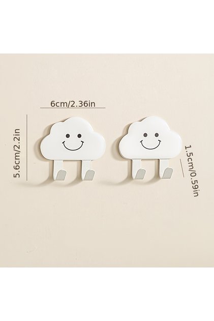 2 clouds Cute leaves, rainbow shaped hooks, strong adhesive, load-bearing, no punching, kitchen door
