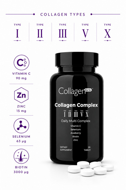 Collagen Forte Platinum Glutatyon, 500mg, L-Glutathione, Hyalüronik Asit & C Vitamini