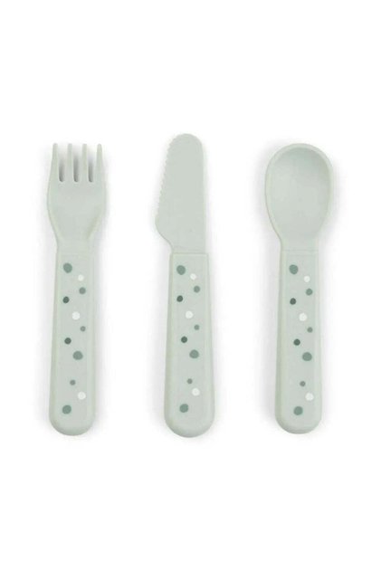 Happy Dots - Fork, Spoon & Knife Set - Green
