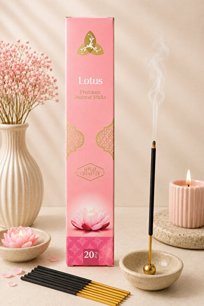Lotus Çiçeği Kokulu Çubuk Tütsü | Kalıcı Oda Kokusu | Premium Aromatik Tütsü | Ev, Ofis, Yoga ve Meditasyon İçin