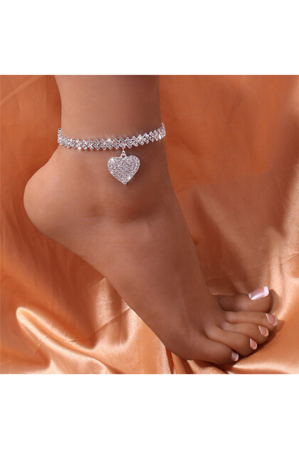 JL039 Huitan Rhinestone Chain Women's Anklets Silver Color/Gold Color Luxury Bracelet on Leg Accesso