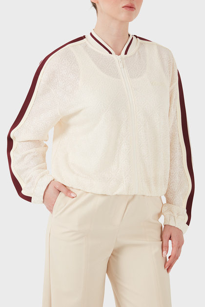 Jakarlı Logolu Kolej Yaka Fermuarlı Sweat V6GL01K2960 SWEAT V6GL01 K2960 FW07